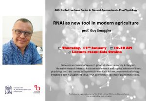 Lecture prof. Guy Smagghe on January 12 at 10.30 in the Oval Room